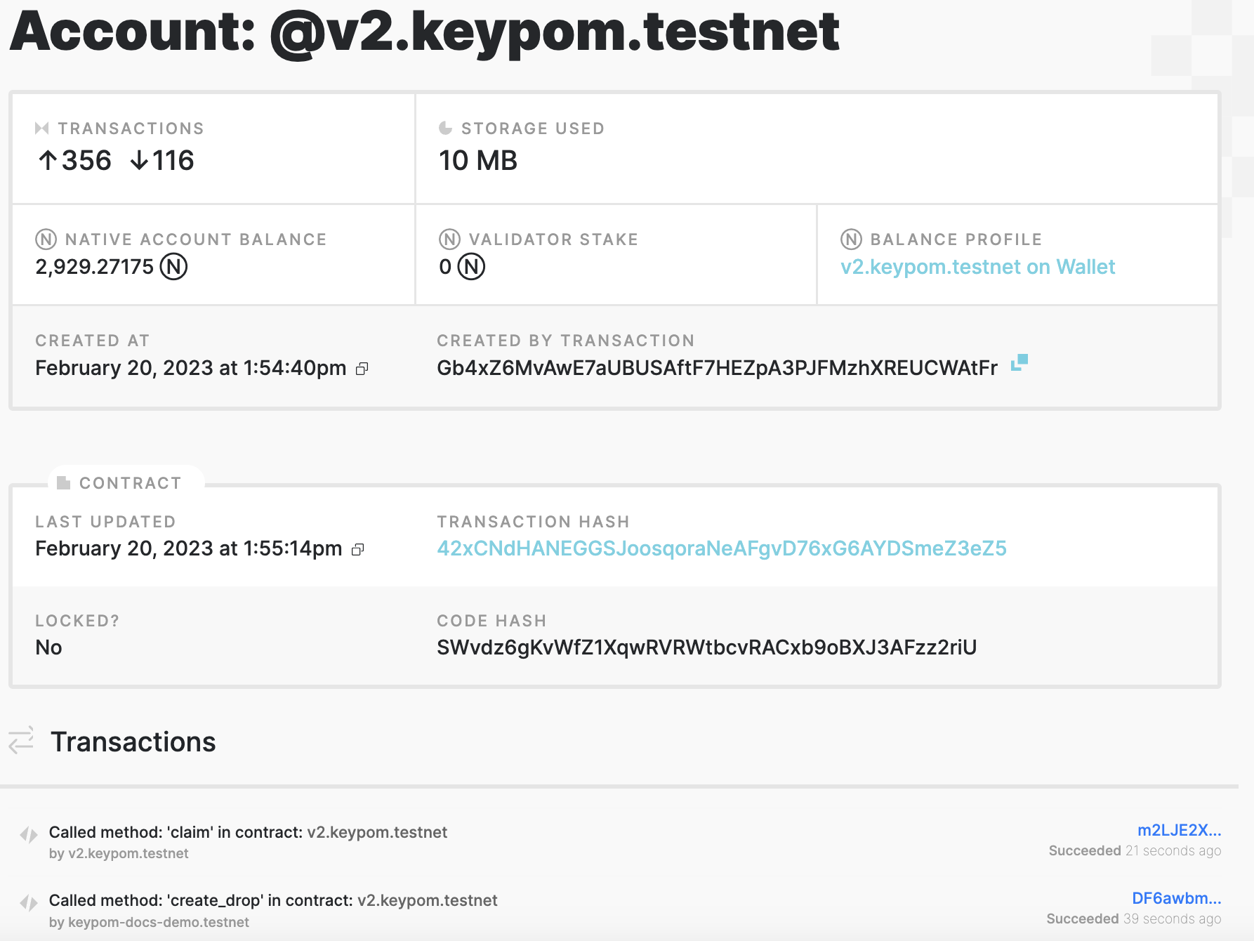 explorer transactions